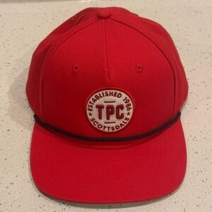 TCP Scottsdale Golf Red Flat Brim Hat Adjustable NWOT